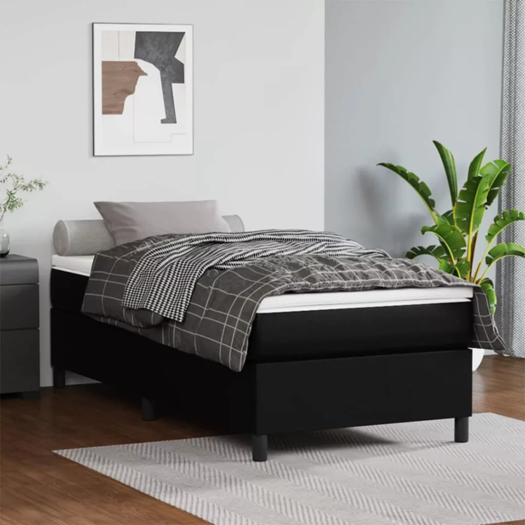 Vidaxl Boxspringbett Schwarz 90x200 Cm Kunstleder günstig online kaufen