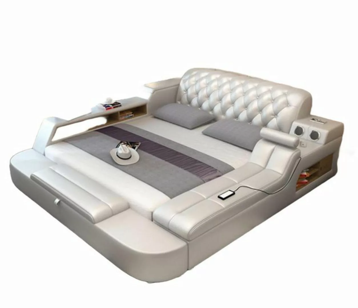 JVmoebel Bett Design Multifunktion Bett XXL Betten Leder Hotel Polster 150x günstig online kaufen