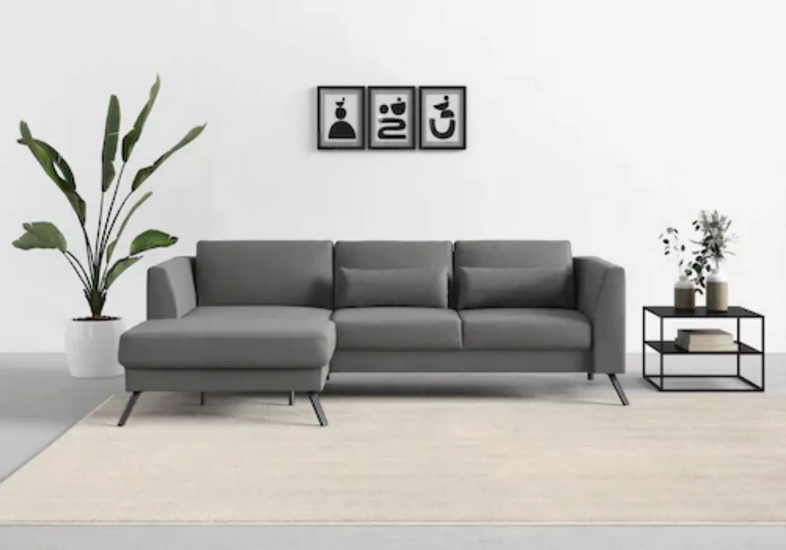 sit&more Ecksofa "Lindholm L-Form", mit Sitztiefenverstellung und Federkern günstig online kaufen