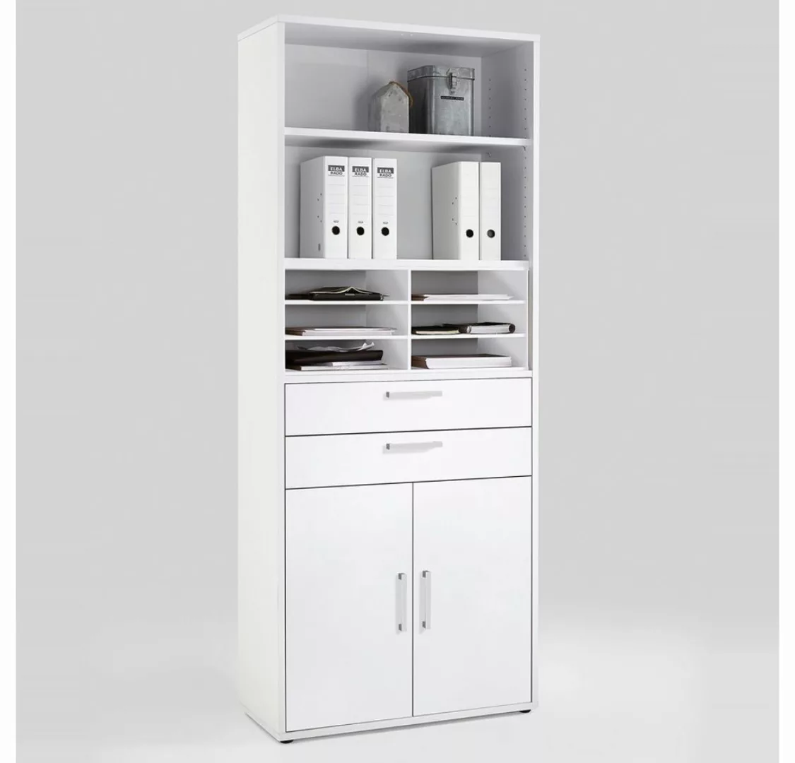 Lomadox Aktenschrank COLUMBUS-10 weiß matt 89/221,5/40 cm günstig online kaufen