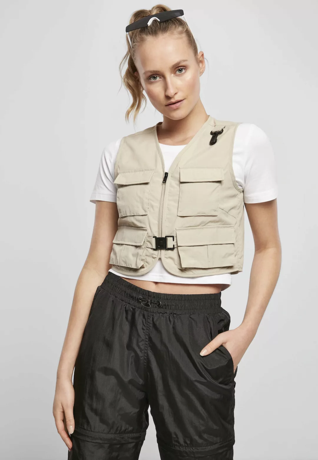 URBAN CLASSICS Jerseyweste "Damen Ladies Short Tactical Vest", (1 tlg.) günstig online kaufen