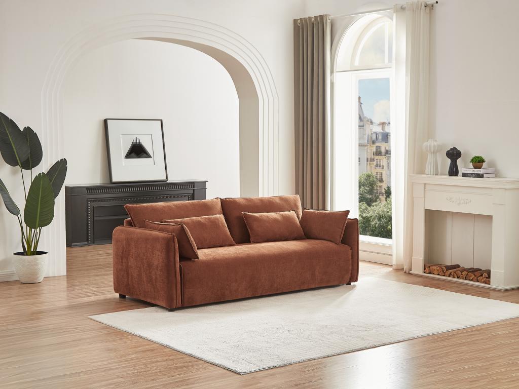 Sofa 3-Sitzer - Stoff - Terracotta - BALAVO günstig online kaufen