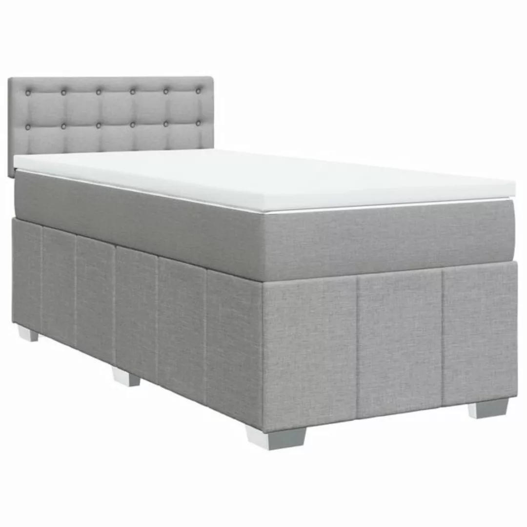 vidaXL Boxspringbett, Boxspringbett mit Matratze Hellgrau 80x200 cm Stoff günstig online kaufen