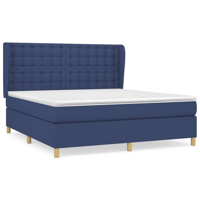 vidaXL Bettgestell Boxspringbett mit Matratze Blau 160x200 cm Stoff Bett Be günstig online kaufen