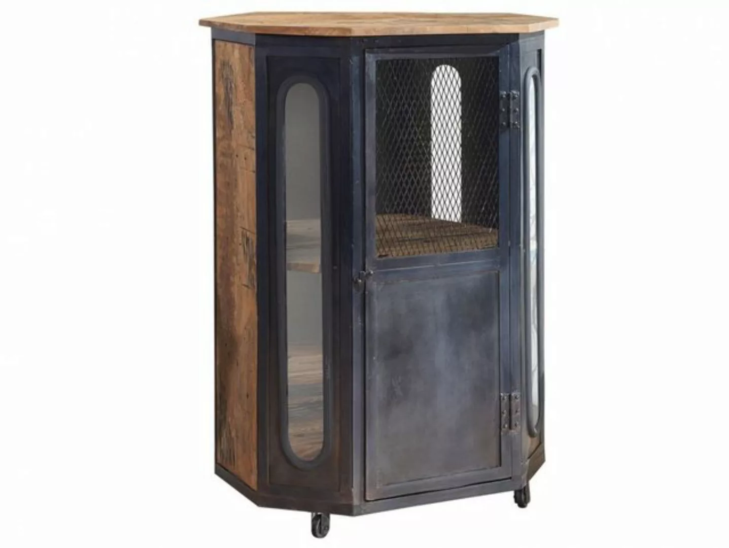 Massivmoebel24 Standvitrine (Vitrine Mango 76x60x120 natur lackiert RAILWAY günstig online kaufen