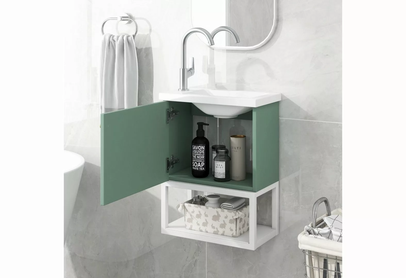 REDOM Waschbeckenunterschrank Badezimmermöbel Waschbecken mit Waschtischunt günstig online kaufen