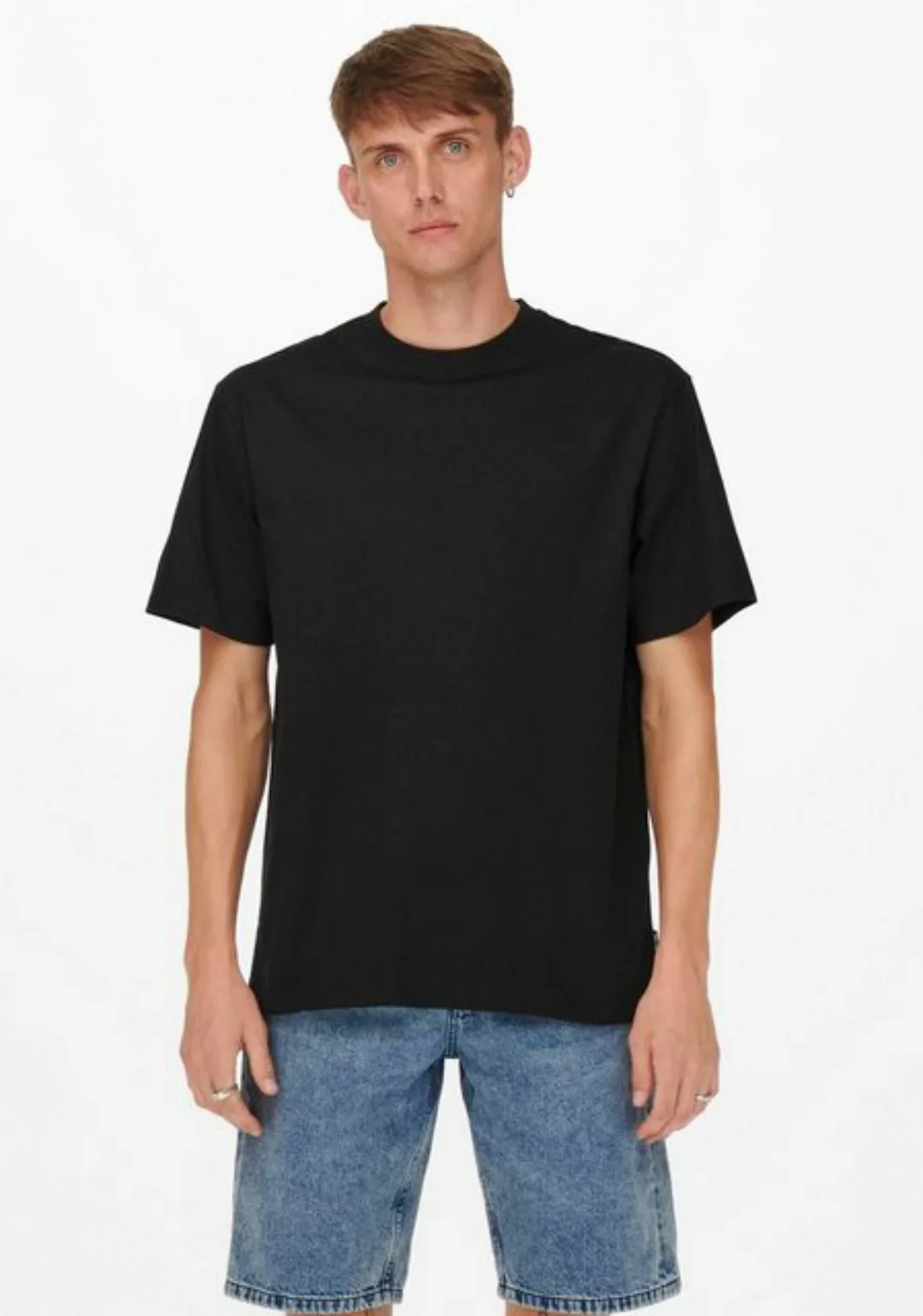 ONLY & SONS T-Shirt - oversize kurzarm Shirt - Basic T-Shirt einfarbig - un günstig online kaufen