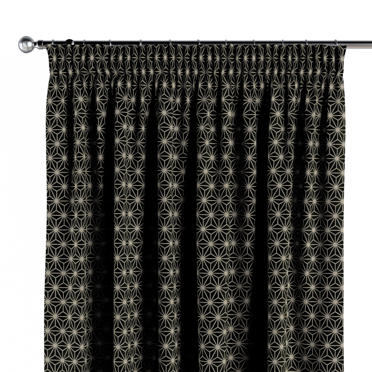 Vorhang mit Kräuselband, schwarz-beige, SALE (142-56) günstig online kaufen