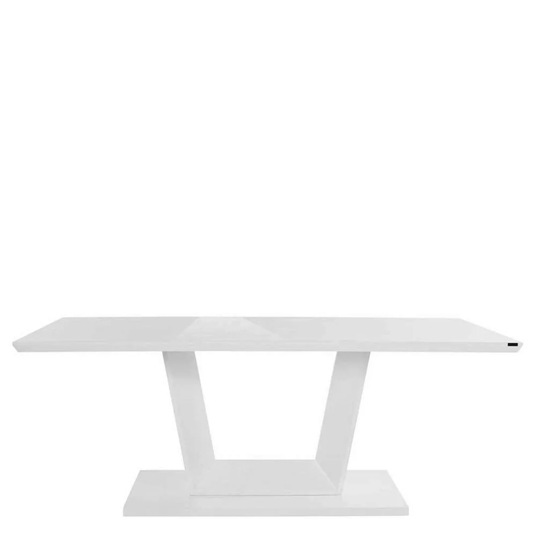 Rechteckiger Esszimmer Tisch in Weiß Hochglanz modern günstig online kaufen
