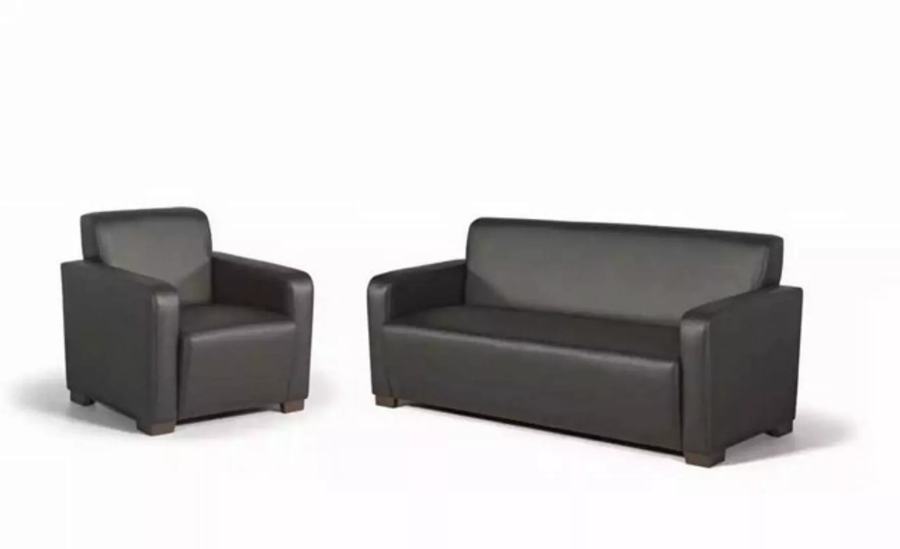 JVmoebel Sofa Schwarze Arbeitszimmer Sofagarnitur Dreisitzer Sessel Moderne günstig online kaufen