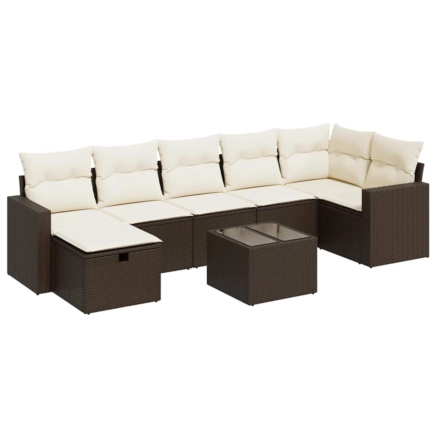 vidaXL 8-Tlg Garten-Sofagarnitur mit Kissen Braun Poly Rattan 3325419 günstig online kaufen