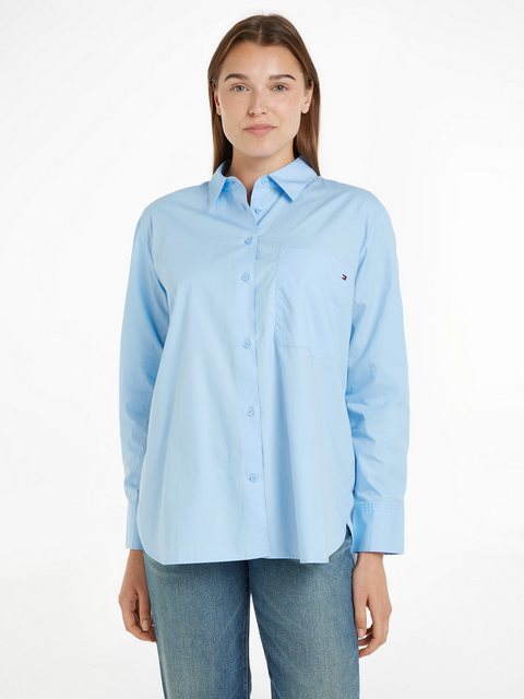 Tommy Hilfiger Hemdbluse SOLID COTTON EASY FIT SHIRT mit Brusttasche günstig online kaufen