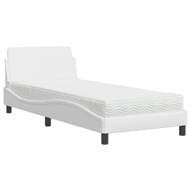 vidaXL Bett Bett mit Matratze Weiß 90x190 cm Kunstleder günstig online kaufen