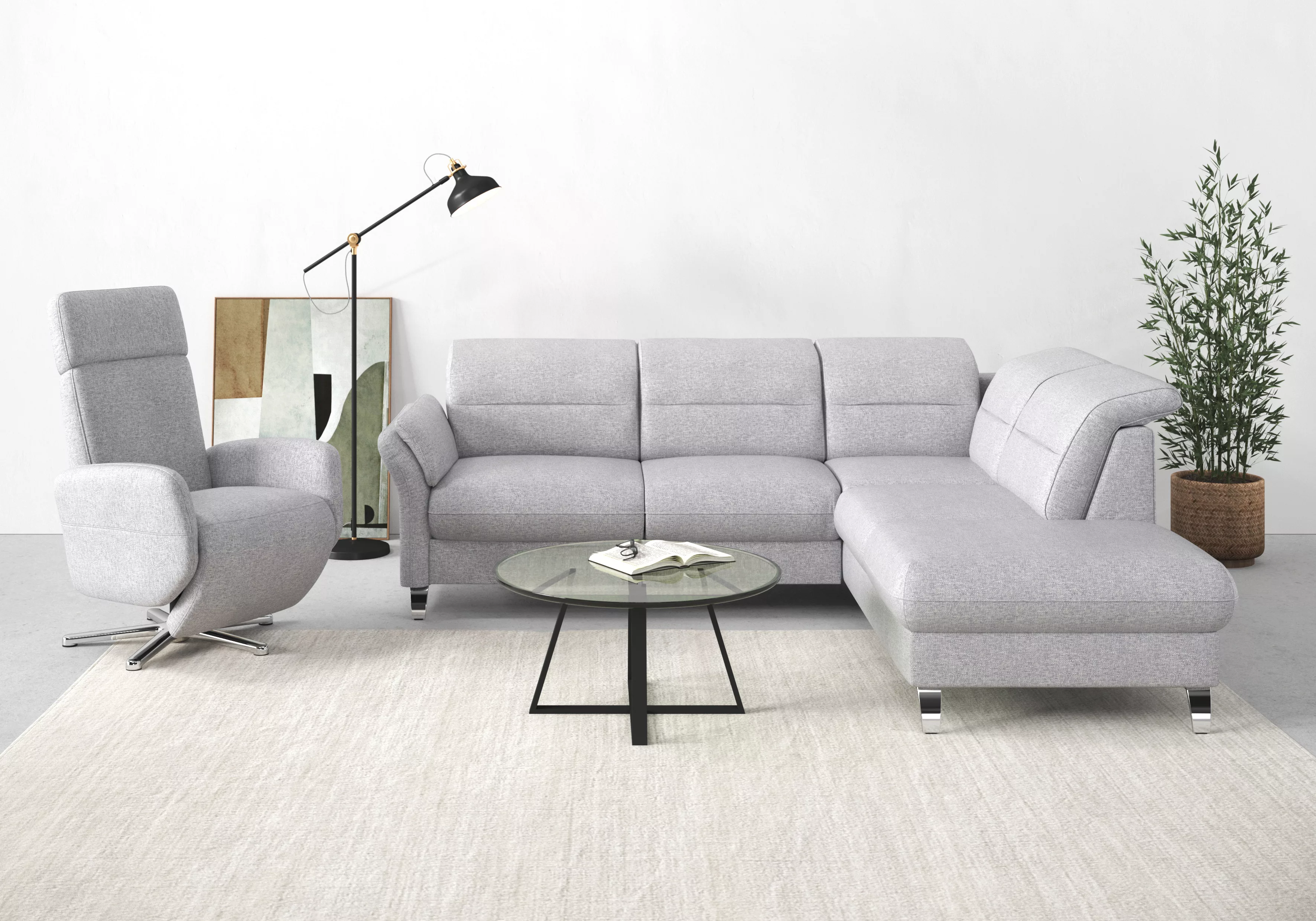 sit&more Ecksofa Grenoble L-Form mit Federkern, wahlweise mit Bettfunktion, günstig online kaufen