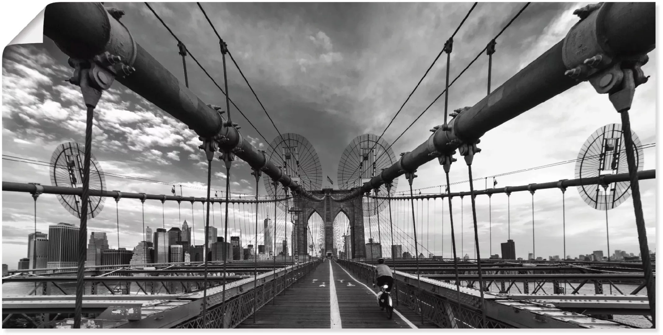 Artland Wandbild »Brooklyn Bridge New York III«, Brücken, (1 St.), als Lein günstig online kaufen