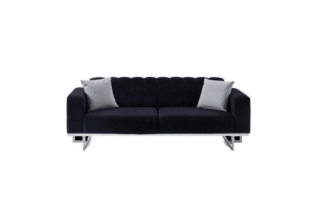 JVmoebel 3-Sitzer Schwarzer Luxus 3-Sitzer Moderne Wohnzimmer Polster Couch günstig online kaufen