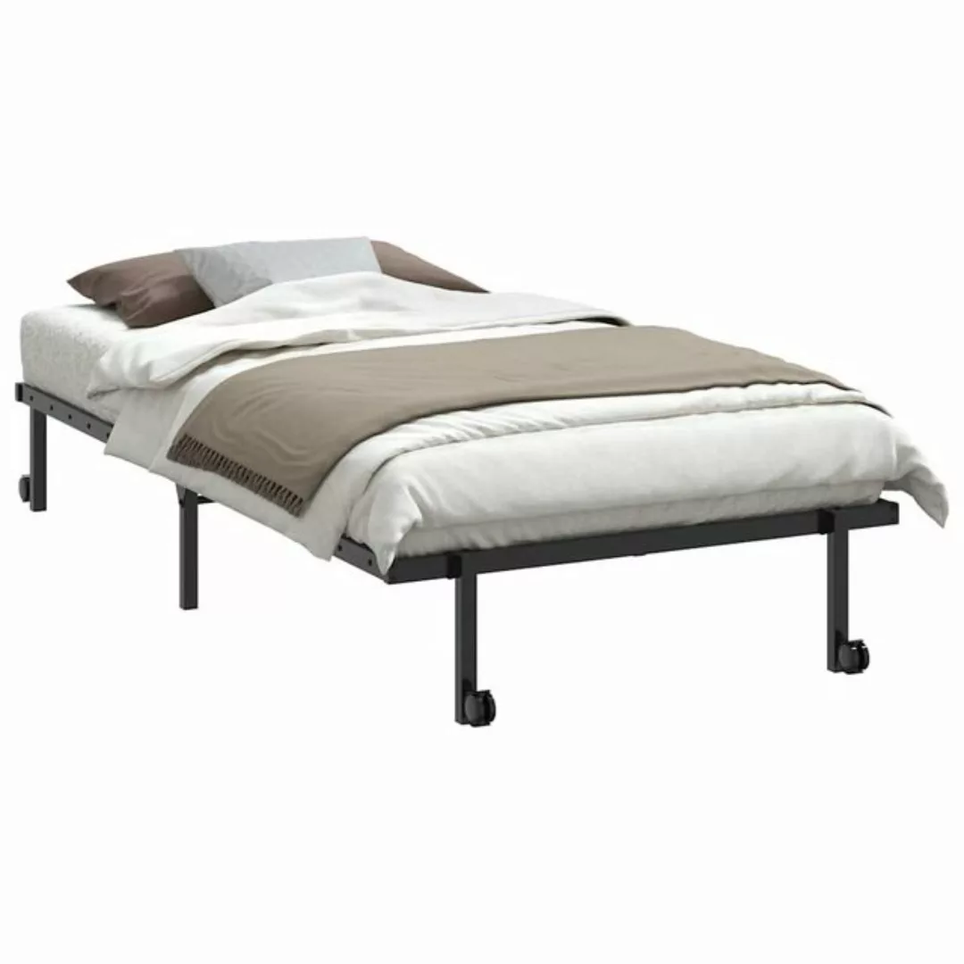 vidaXL Bett Bettgestell ohne Matratze Klappbar Schwarz 100x200 cm Stahl günstig online kaufen