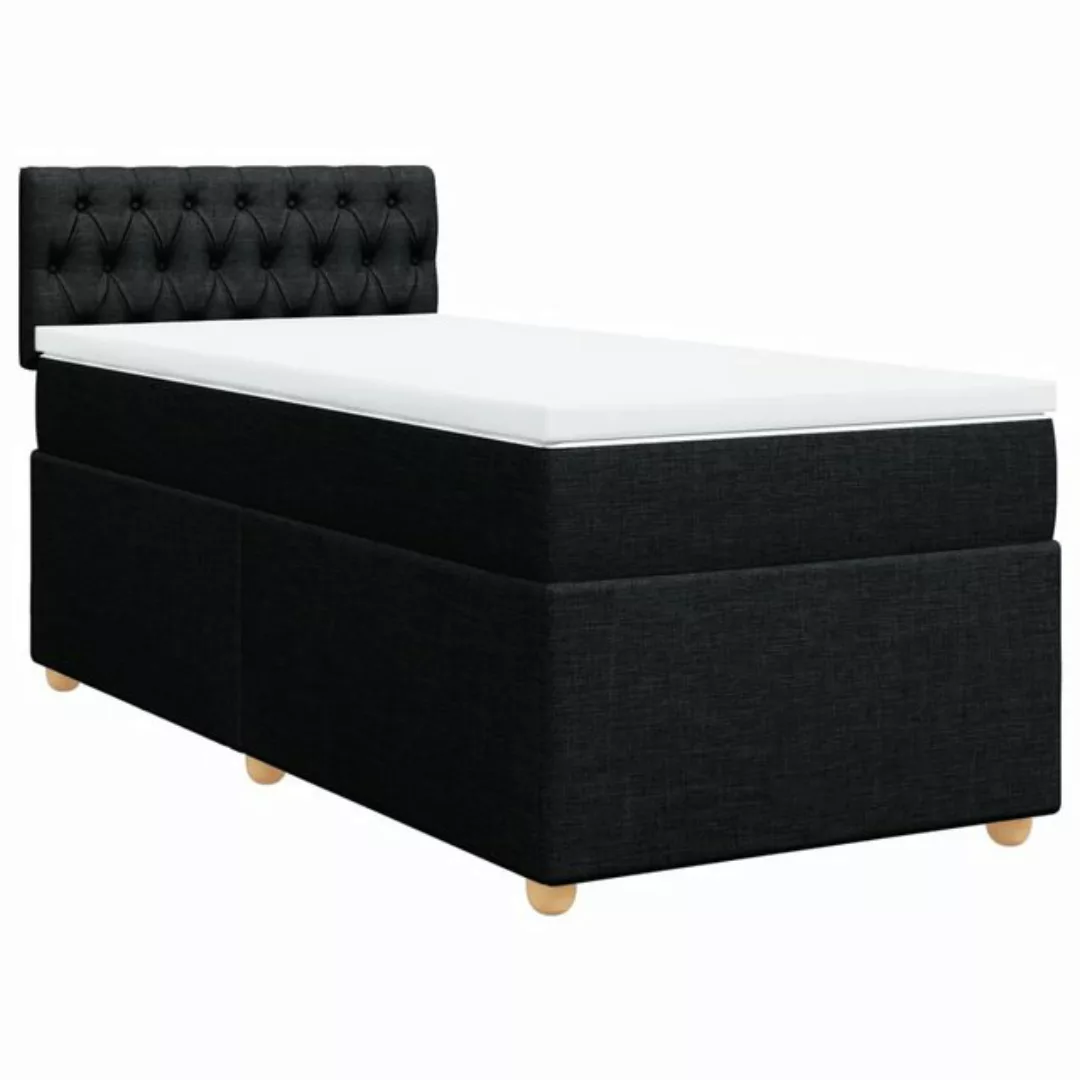 vidaXL Bett Boxspringbett mit Matratze Schwarz Stoff günstig online kaufen