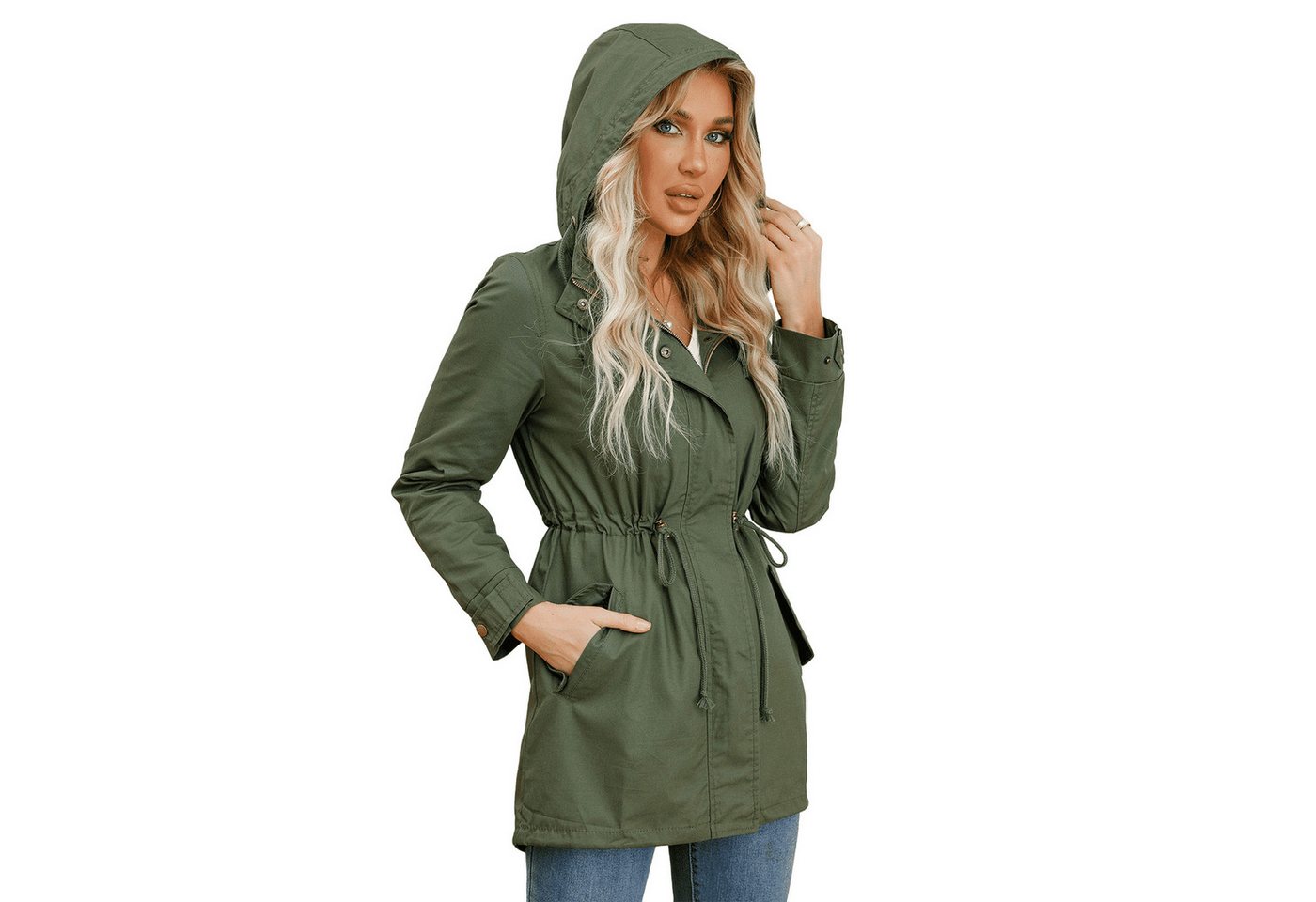 Nebelmeer Funktionsjacke Modische Allround-Kapuzen-Trenchcoat für Damen Frü günstig online kaufen