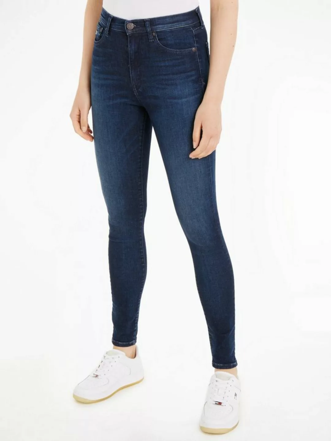 Tommy Jeans Bequeme Jeans Sylvia Skinny Slim Jeans Hohe Leibhöhe mit Lederm günstig online kaufen