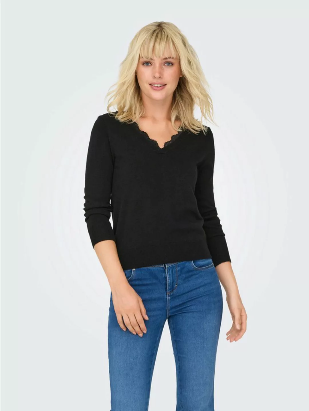 ONLY V-Ausschnitt-Pullover ONLSUN LS LACE V-NECK CC KNT günstig online kaufen