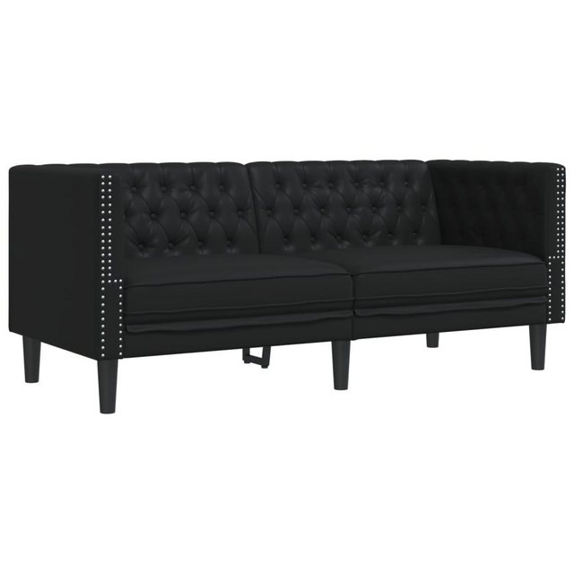 vidaXL Sofa Chesterfield-Sofa 2-Sitzer Schwarz Kunstleder günstig online kaufen