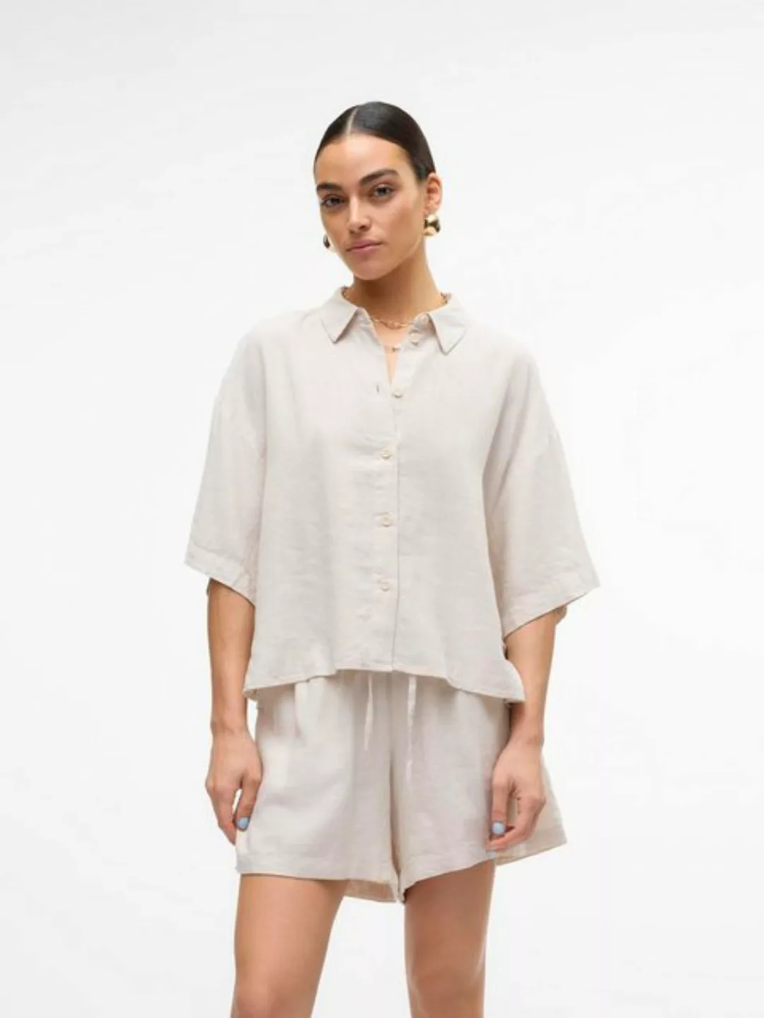 Vero Moda Hemdbluse VMLINN LINEN 2/4 SHORT SHIRT WVN NOOS günstig online kaufen