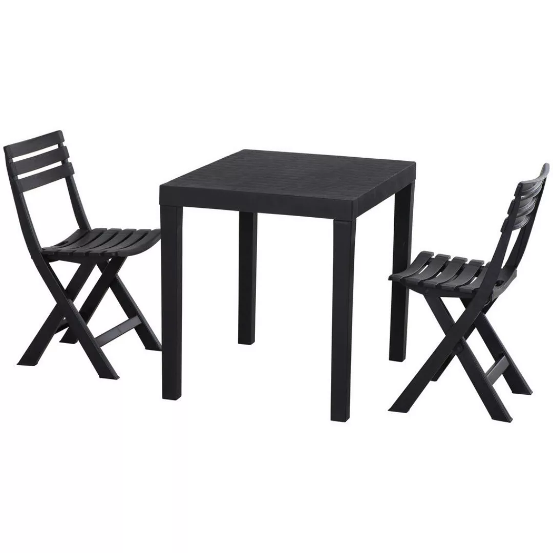 ProGarden Balkonset Club anthrazit Kunststoff B/H/L: ca. 945x2,5x112,5 cm günstig online kaufen