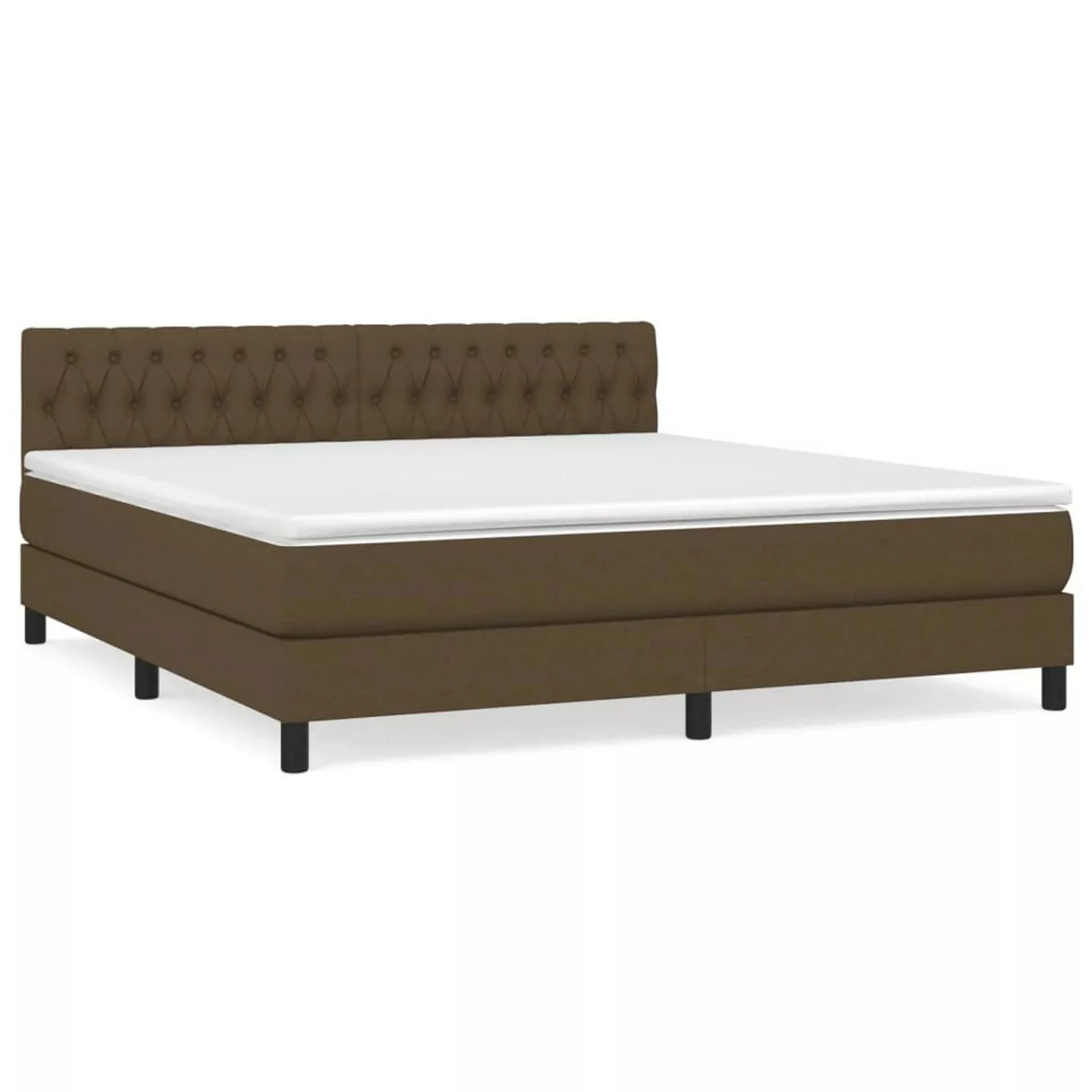 vidaXL Boxspringbett Boxspringbett mit Matratze Dunkelbraun 180x200 cm Stof günstig online kaufen