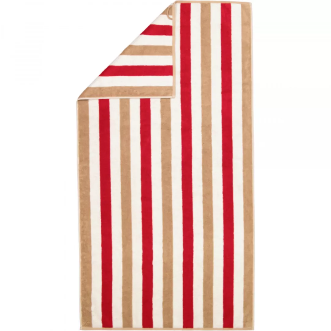 Cawö Handtücher Coast Stripes 6213 - Farbe: rot-natur - 32 - Duschtuch 70x1 günstig online kaufen