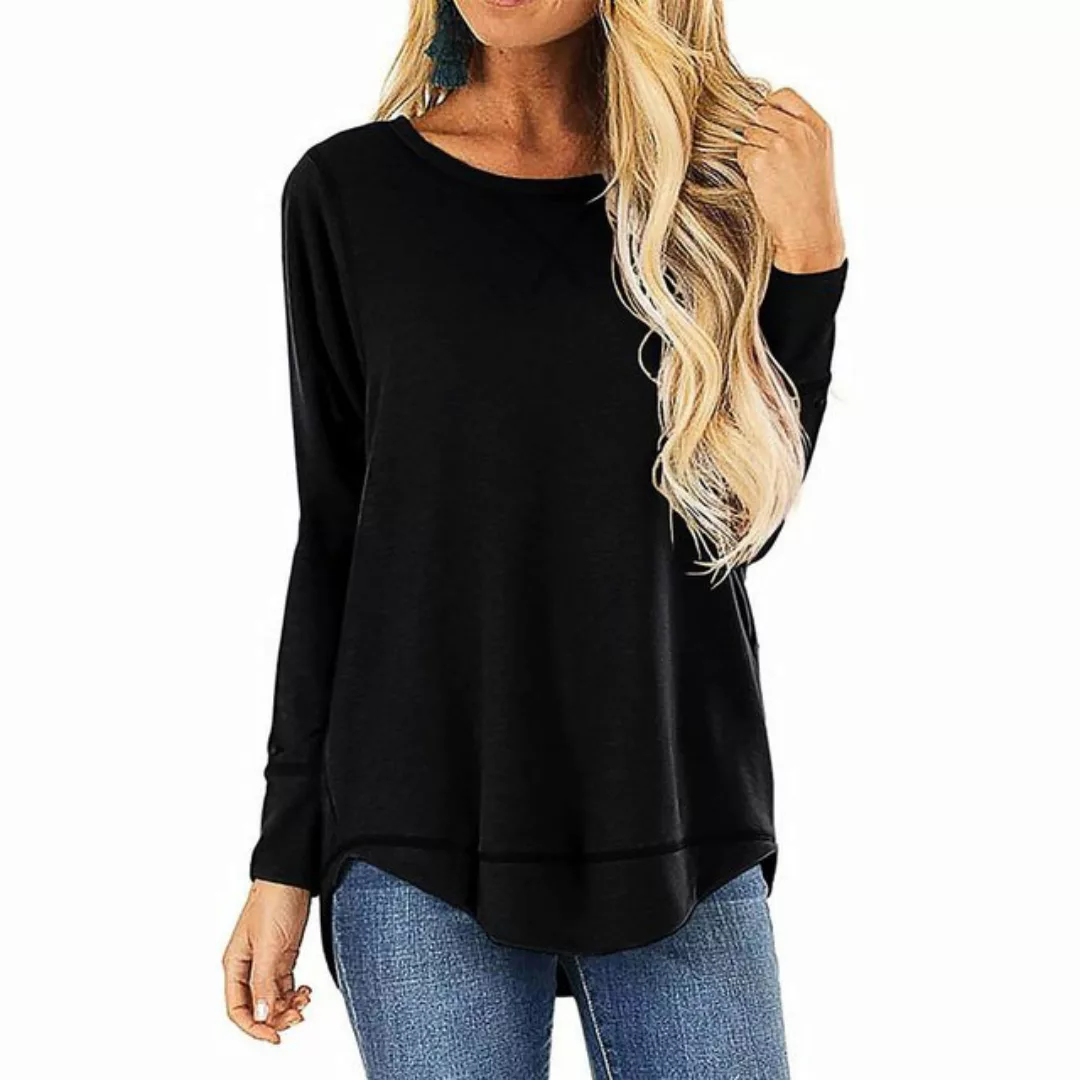 AUKUU Langarmshirt Stilvolles Damen Langarmshirt in Schwarz - Perfektes Fre günstig online kaufen