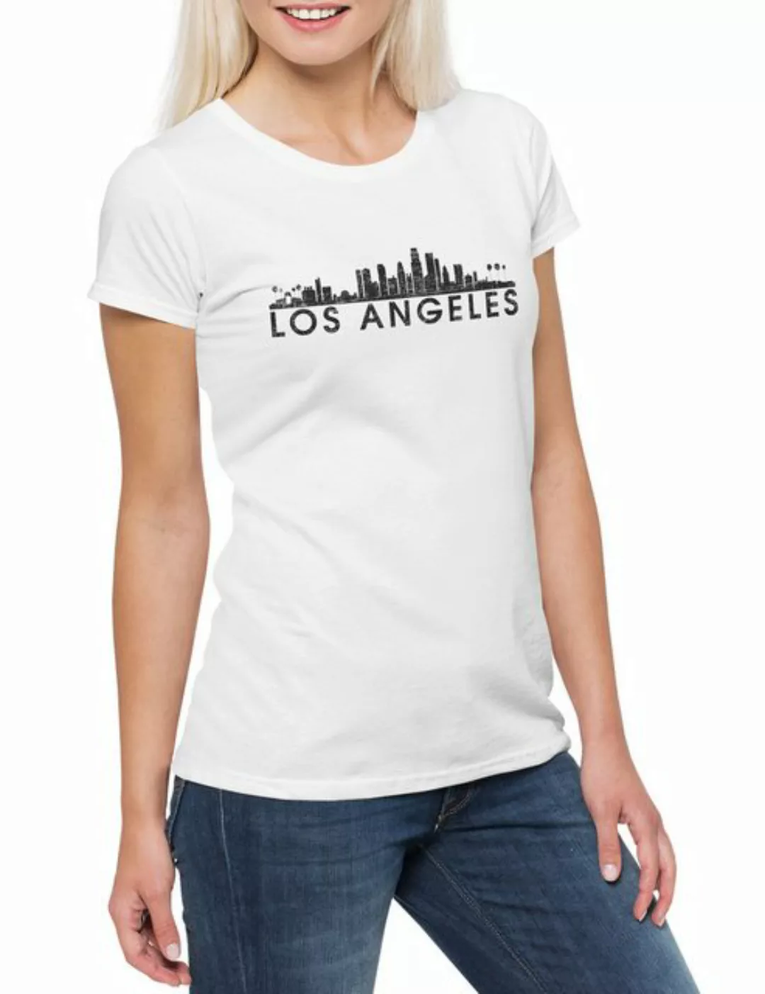 Urban Backwoods Print-Shirt Skyline Los Angeles Damen T-Shirt Stadt City Fu günstig online kaufen