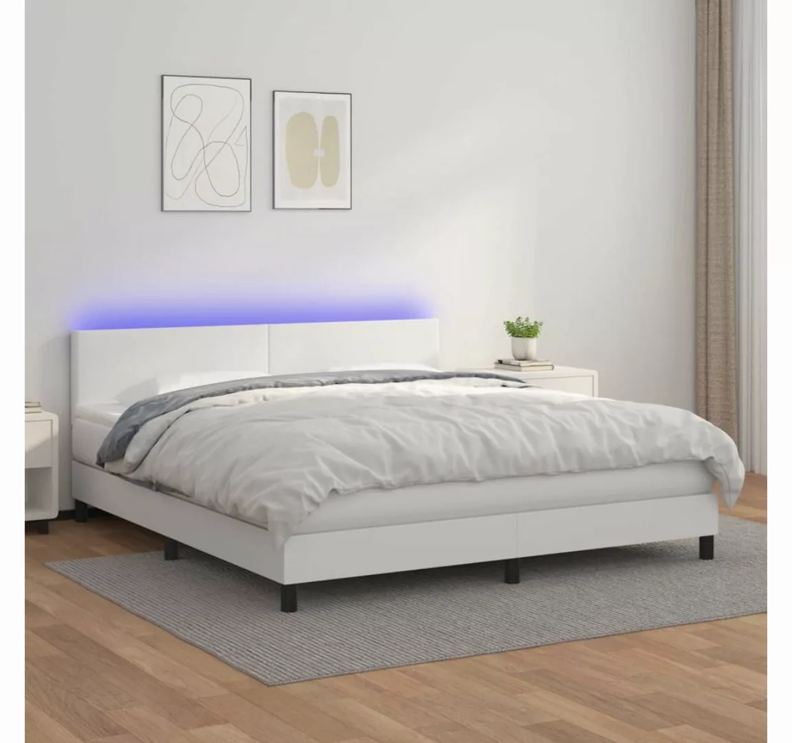 vidaXL Boxspringbett Bett Boxspringbett mit Matratze & LED Kunstleder (160 günstig online kaufen