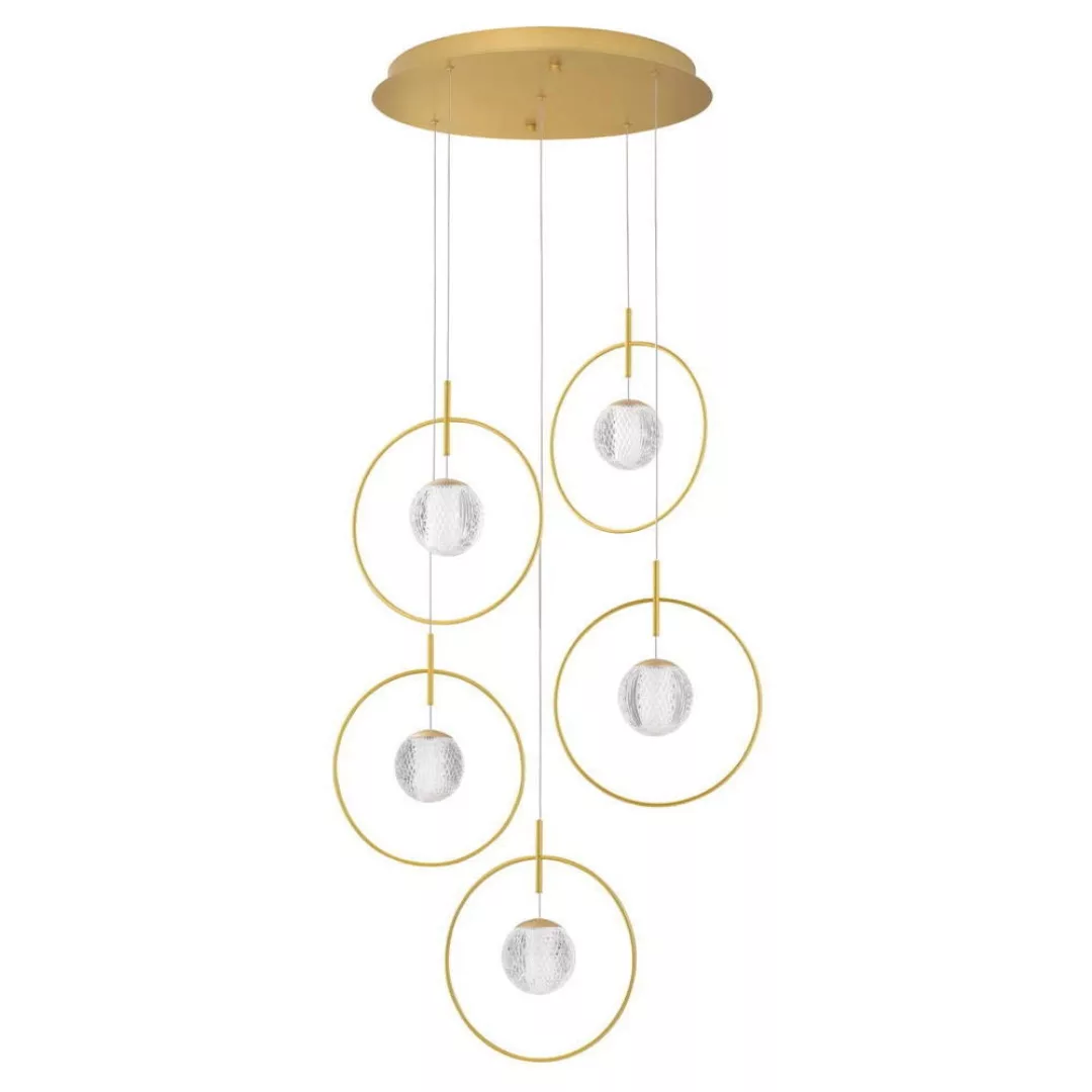 LED Pendelleuchte Atos in Gold 5x 6,4W 3925lm günstig online kaufen