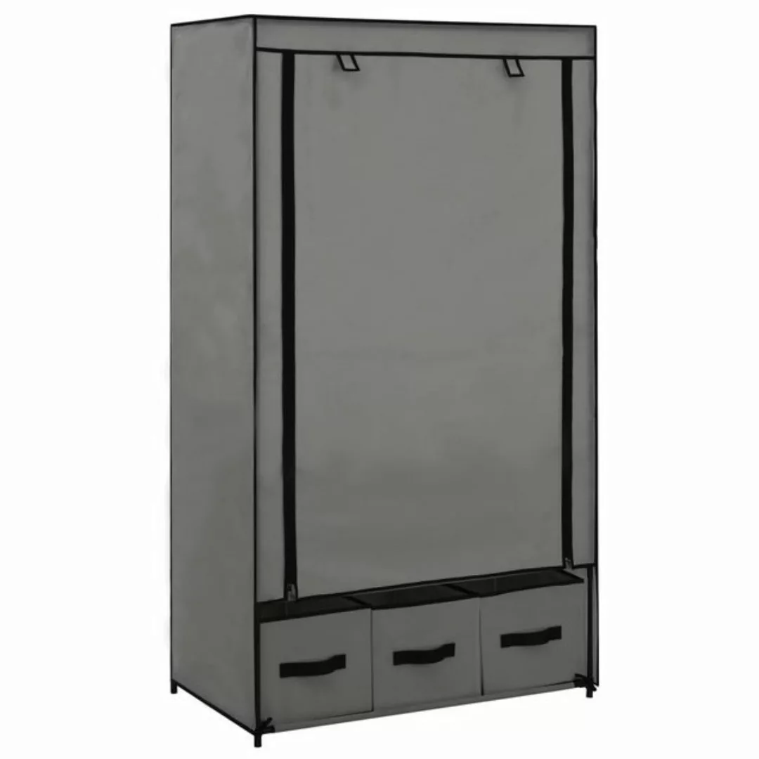 furnicato Kleiderschrank Grau 87 x 49 x 159 cm Stoff günstig online kaufen