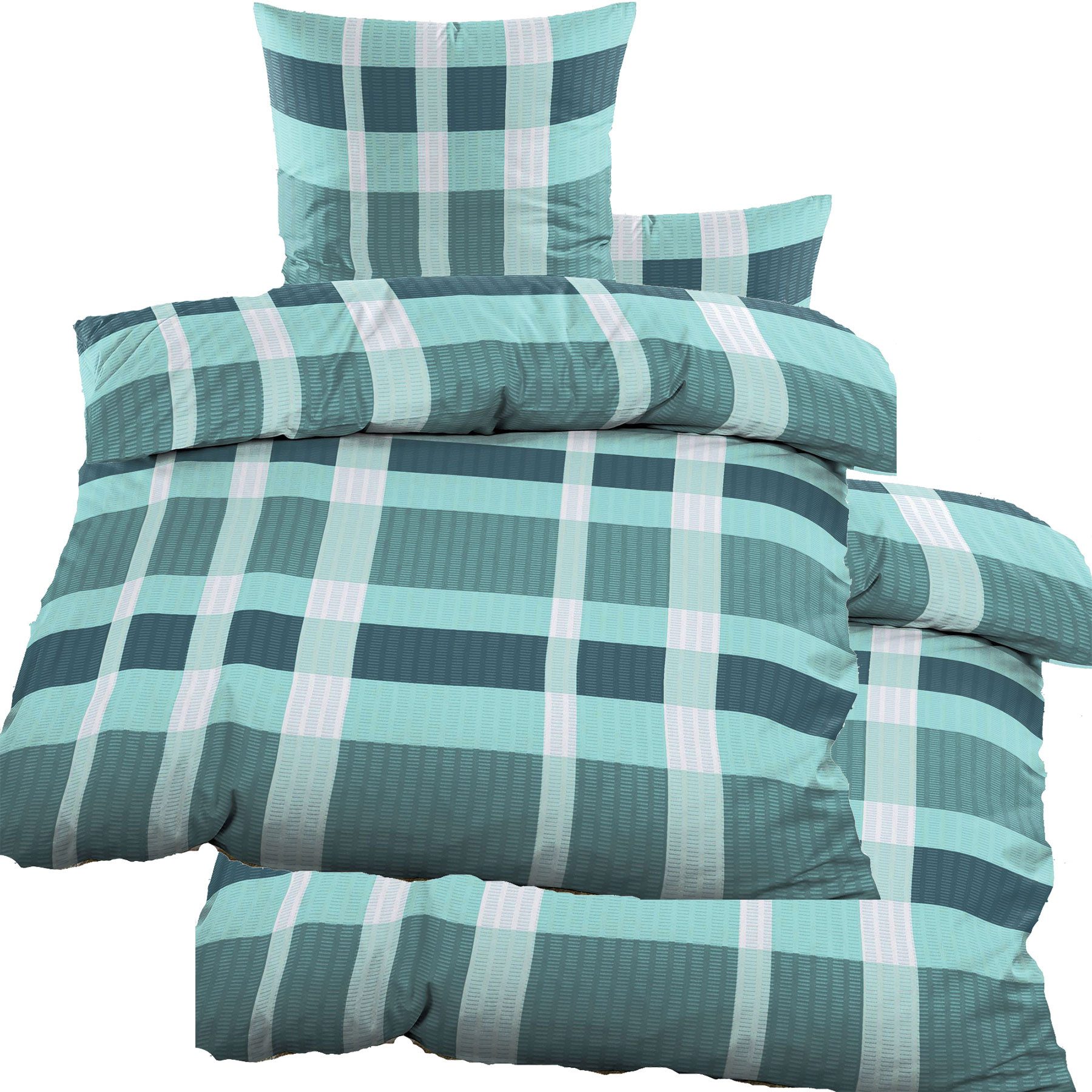 KH-Haushaltshandel Bettwäsche 4-tlg. Seersucker Bettwäsche, 2x(135x200 günstig online kaufen
