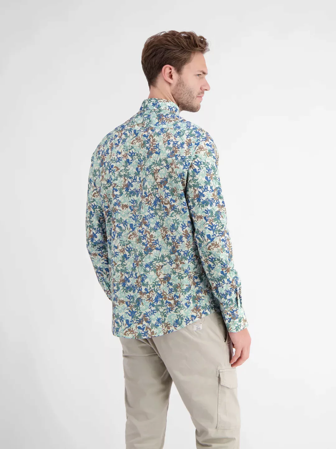 LERROS Langarmhemd "LERROS Langarmhemd mit floralem Druck" günstig online kaufen