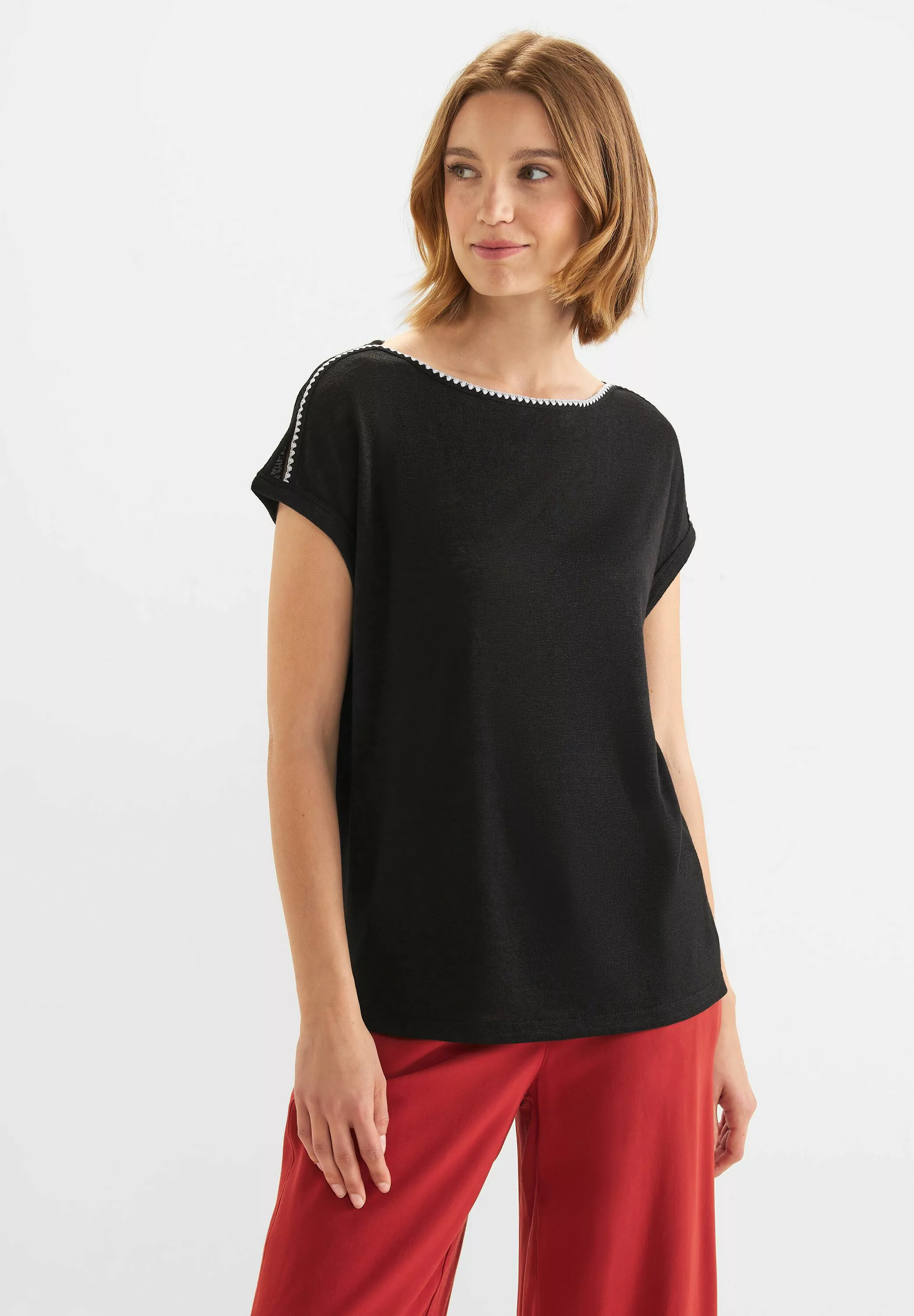 STREET ONE T-Shirt, aus elastischem Materialmix günstig online kaufen