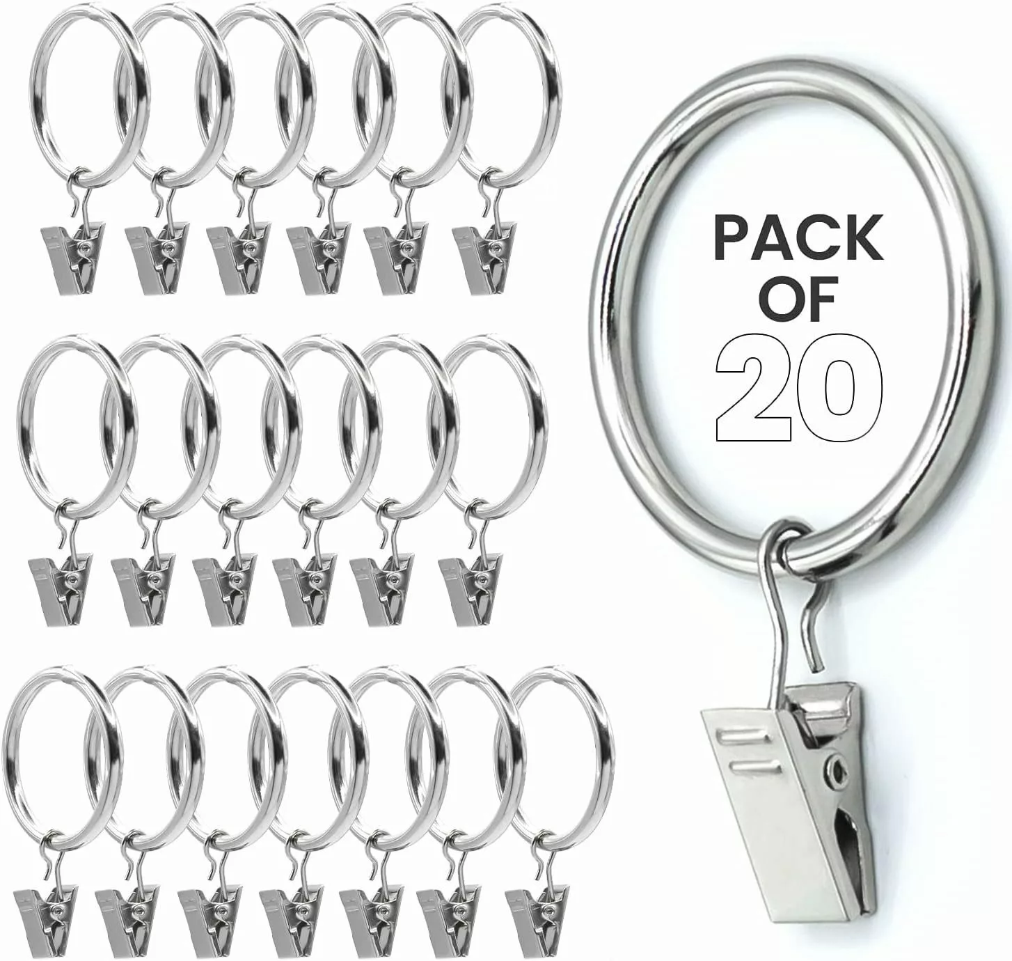 FELIXLEO Gardinenring 40er Pack Vorhangklammern mit günstig online kaufen
