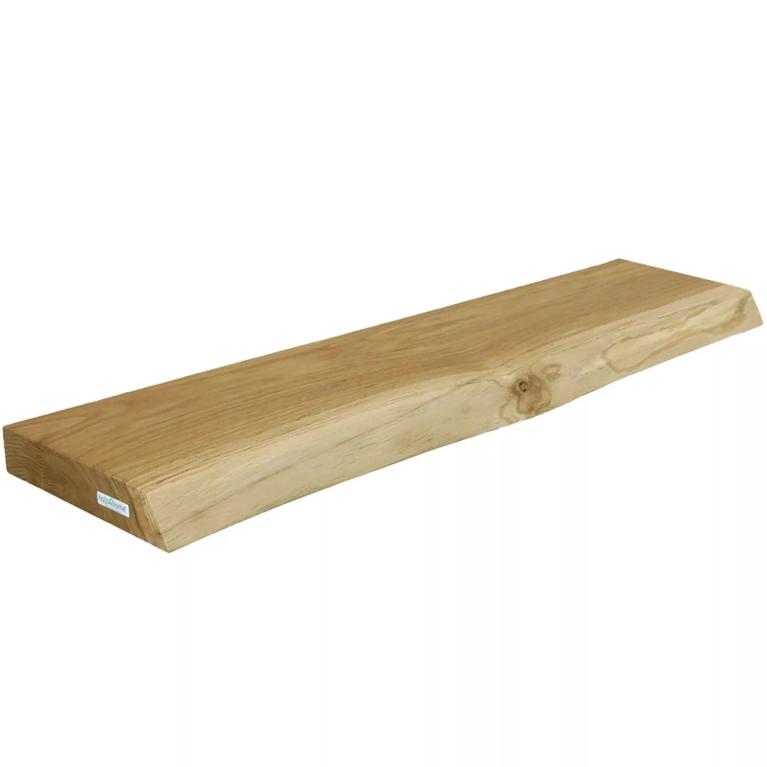 holz4home Schwebendes Wandregal aus Eiche 80cm  mit Baumkante  Natur günstig online kaufen