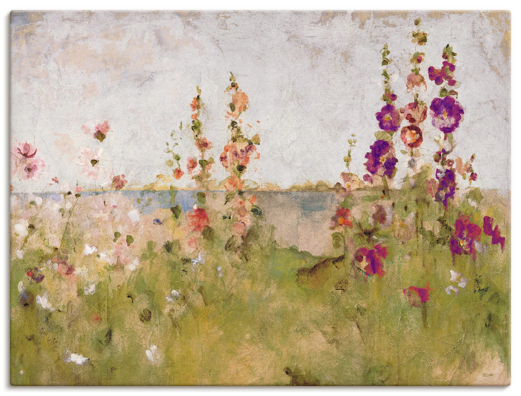 Artland Wandbild »Stockrosen am Meer«, Blumen, (1 St.), als Leinwandbild, P günstig online kaufen