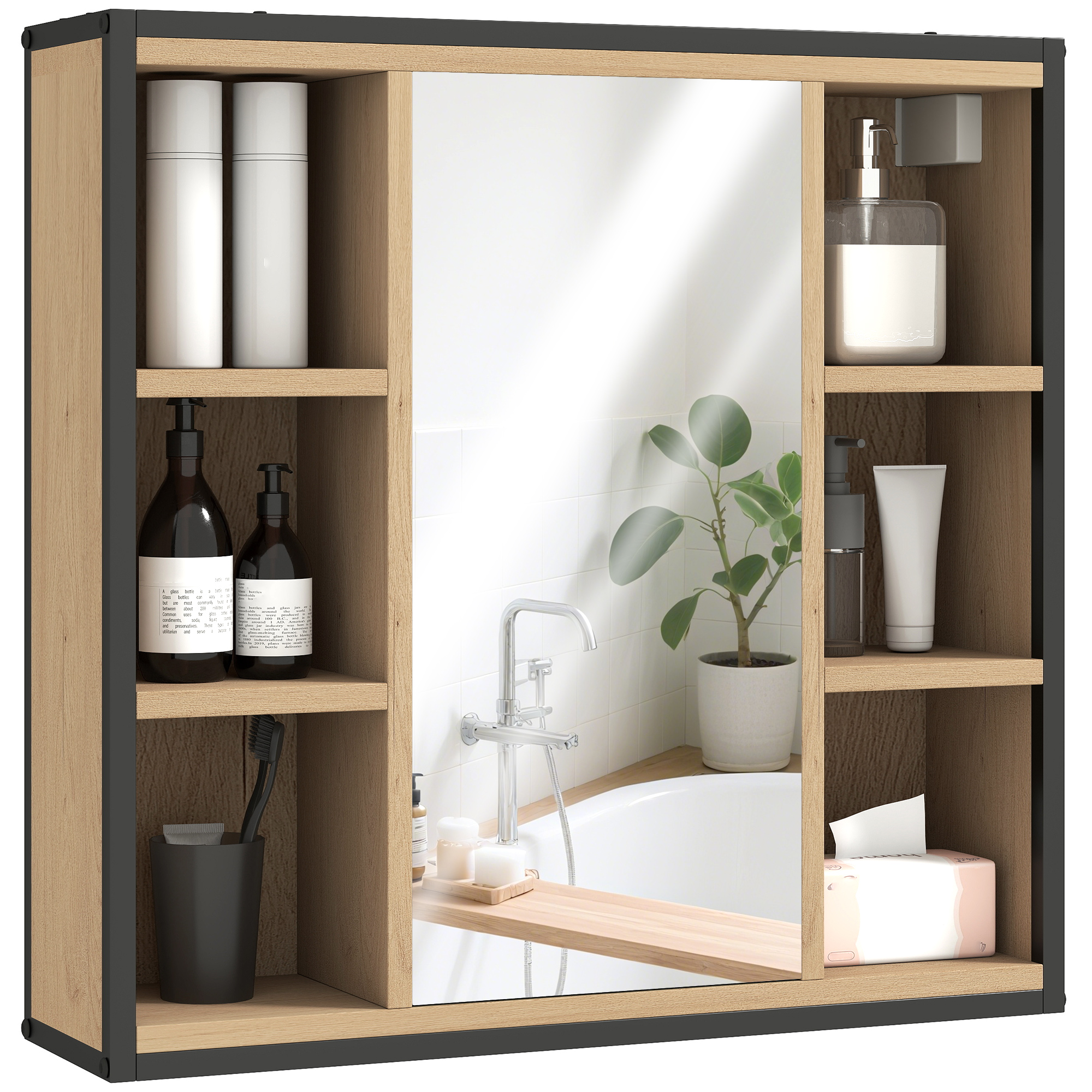 HOMCOM Wandspiegelschrank Badezimmer mit Spiegel, 52 x 24,5 cm, Badezimmers günstig online kaufen