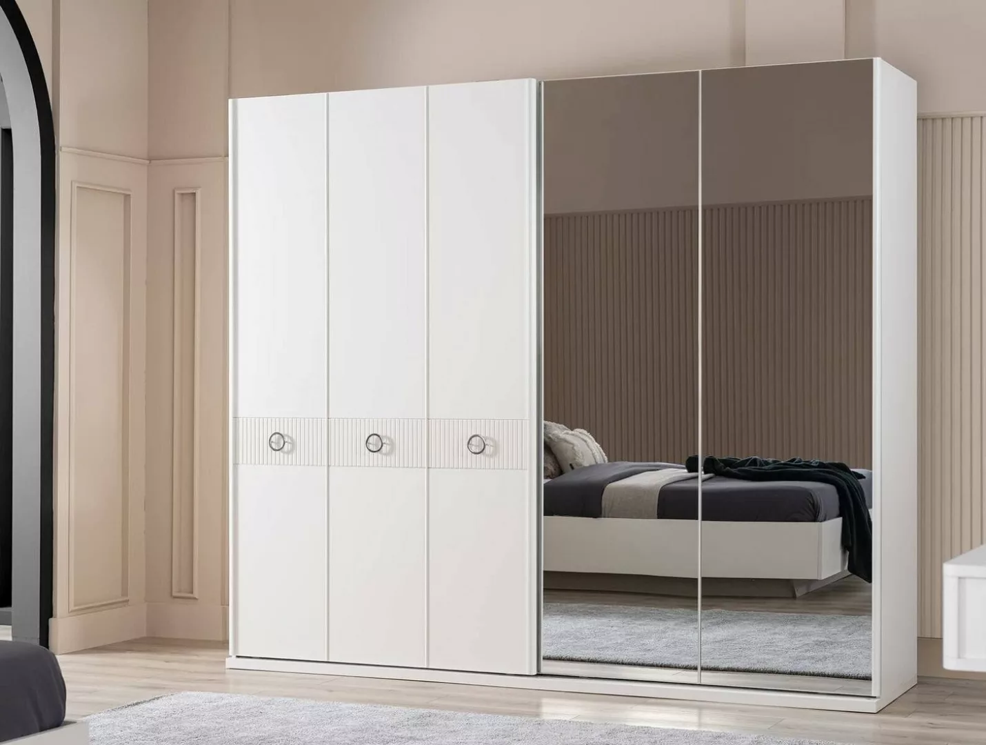 JVmoebel Kleiderschrank Kleiderschränke Modern Kleiderschrank Schränke Weiß günstig online kaufen