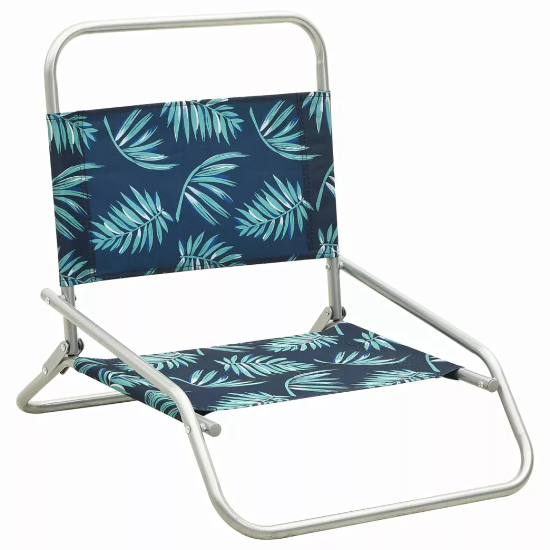 Klappbare Strandstühle 2 Stk. Blattmuster Stoff günstig online kaufen