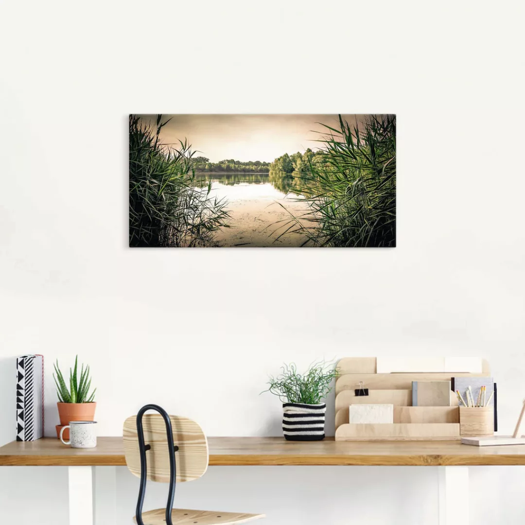 Artland Leinwandbild »gruenes Schilf am See«, Seebilder, (1 St.), auf Keilr günstig online kaufen