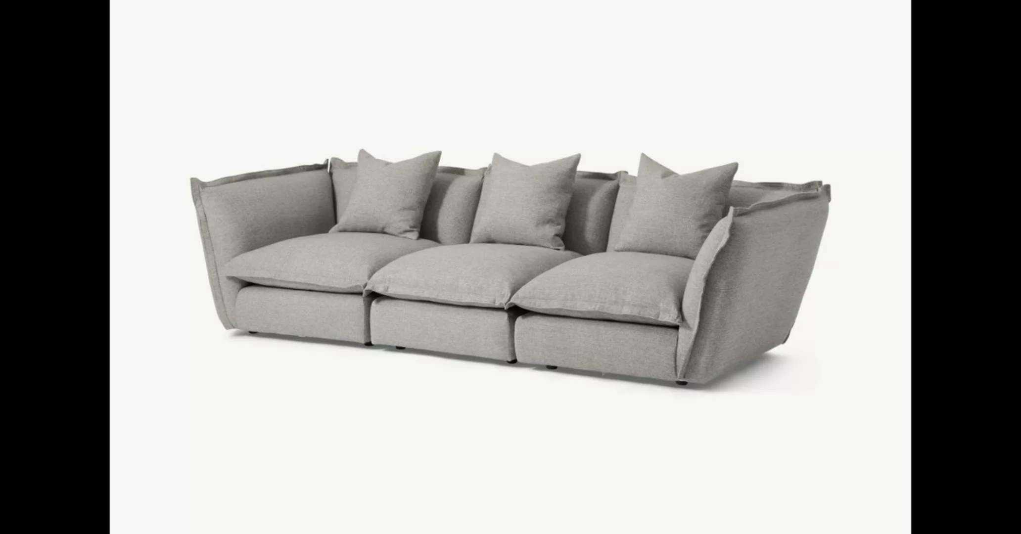 Fernsby 3-Sitzer Sofa, recycelter Webstoff in Silbergrau - MADE.com günstig online kaufen