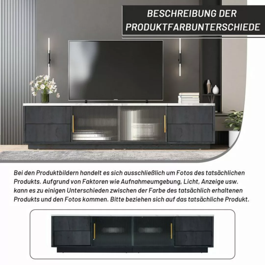 BlingBin TV-Schrank TV Stand Lowboard (1-St., marmorierte Tischplatte, Kabe günstig online kaufen