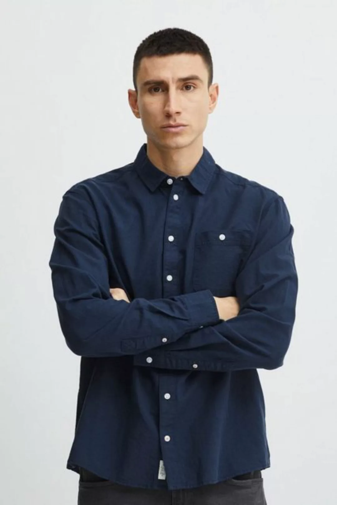 Blend Langarmhemd Freizeithemd mit Brusttasche SHIRT 5337 in Blau günstig online kaufen