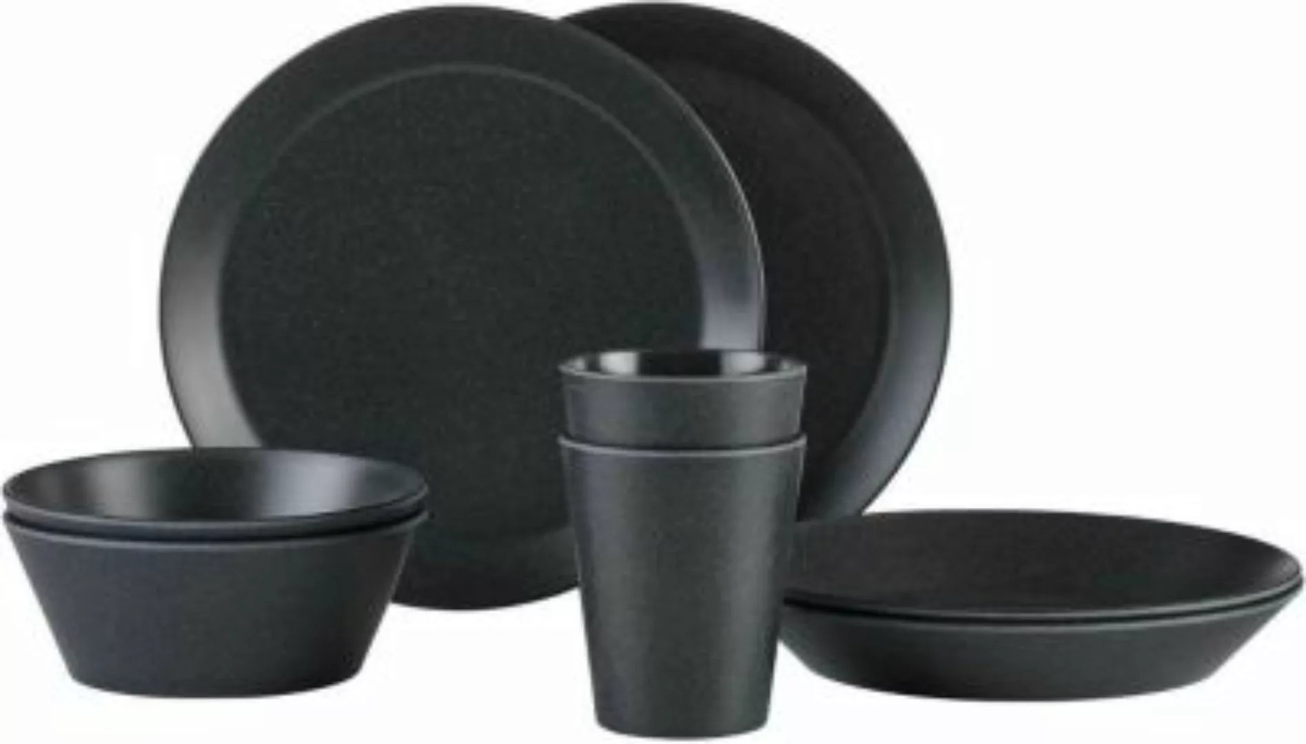 Mepal BLOOM Geschirr Set Pebble Black 8-teilig Geschirrsets schwarz günstig online kaufen