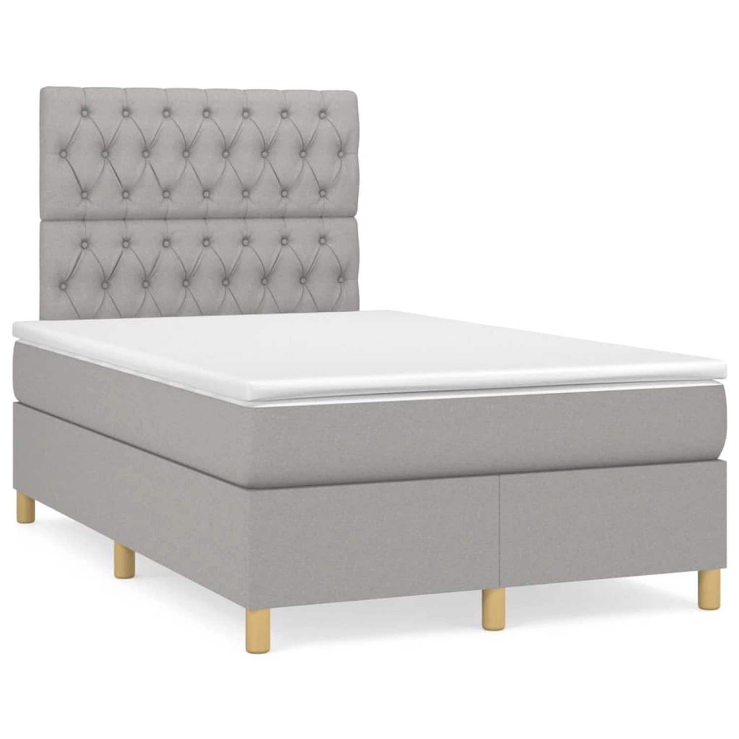 vidaXL Boxspringbett Boxspringbett mit Matratze Taupe 120x200 cm Stoff Bett günstig online kaufen